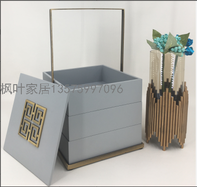 Chinese Style Decoration Box Model House Sales Office TV Cabinet and Tea Table Creative Entrance Cabinet Modern Light Luxury Ornaments