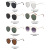 Cross-Border New Arrival European and American Retro Double Beam Sunglasses Women's 2021 Riding round Sunglasses Men's Fashionable Driving Stainless Steel Feet