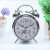 Factory Supply 4-Inch Electroplated Silver Metal Bell Alarm Clock Student Luminous Clock Bedside Alarm Watch