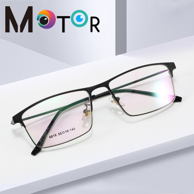 New Artistic Retro Anti Blue-Ray Glasses Frame Men's and Women's Business Casual Plain Glasses Half Frame Myopia Glasses Glasses for Students