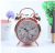 Factory Direct Supply 4-Inch Metal Electroplating Imitation Gold Alarm Clock Night Light Creative Bell Children Student Seat Clock Customization