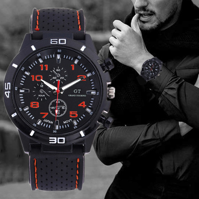 Men's racing driver silicone watch business outdoor travel Men's and women's watches student sports quartz watch