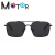 Men's HD Polarized Sunglasses Driving Fishing Glasses Fashion Square Frame Double Beam Color Film Metal Sunglasses