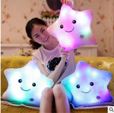 Colorful Glow Pillow Cute Pentagram Plush Toy Ragdoll Luminous Love Pillow Hand-Shaped Brush Pillow