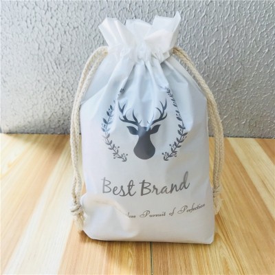 custom logo size soft canvas washing drawstring shoe bag sma