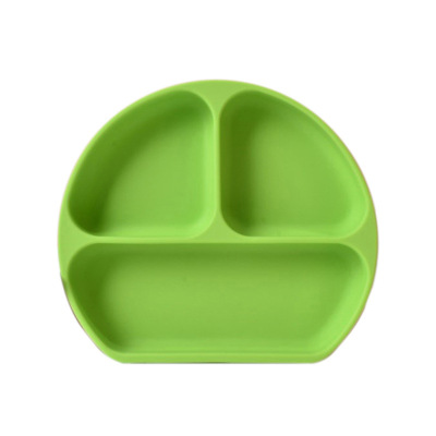 Children's Silicone Plate Suction Cup Baby Grid Bowl Baby Eat Learning Complementary Food Grid Export Drop-Resistant Maternal and Child Supplies