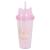 Luminous Cat Ear Sequins Double-Layer Cup Factory Direct Sales New Creative Glass Ins Cup with Straw Gift Cup