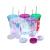 Factory Direct Sales Double-Layer Cup with Straw Luminous Detachable Bottom Straw Cup Plastic Sippy Cup Luminous Cup Straw Cup