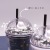 Astronaut Transparent Plastic Double-Layer Cup with Straw Black and White Small Clear XINGX Straw Cup Manufacturer Card Notice Wide Cup