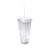 New Lighting Chain Straw Luminous Cup Double-Layer Straw Juice Cup Bar Atmosphere Double-Layer Cup with Straw Customizable Logo