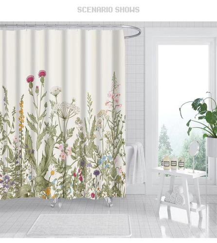 Manufacturers Supply Amazon Thickened Hot Sale Cross-Border Shower Curtain Polyester Digital Printing Graphic Customization Mixed Batch Supported