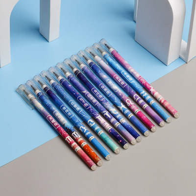 Creative Erasable Gel Pen Fashion Twelve Constellation Rub Easy to Wipe Pen Full Needle Tube Ball Pen Primary School Gift Prize