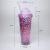 Ice Cream Double-Layer Cup with Straw Gold Powder Led Plastic Luminous Straw Cup Luminous Cartoon Straw Cup Customized