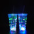 New Lighting Chain Straw Luminous Cup Double-Layer Straw Juice Cup Bar Atmosphere Double-Layer Cup with Straw Customizable Logo