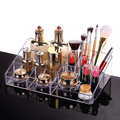 Factory Direct Sales Cosmetics and Jewelry Storage Box Transparent Plastic Lipstick Lipstick Rack Home Storage Box Wholesale