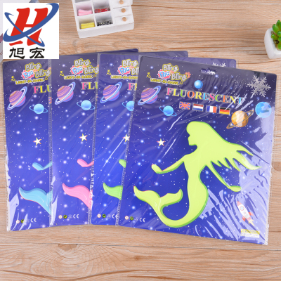 Mermaid Fluorescent Wall Sticker Planet Popular Luminous Stickers XINGX Unicorn Children's Bedroom Exclusive for Cross-