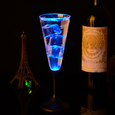 Factory Direct Sales Wholesale Flash Led Goblet Bar KTV Luminous Cup Magic Color Gift PS Plastic Champagne Cup