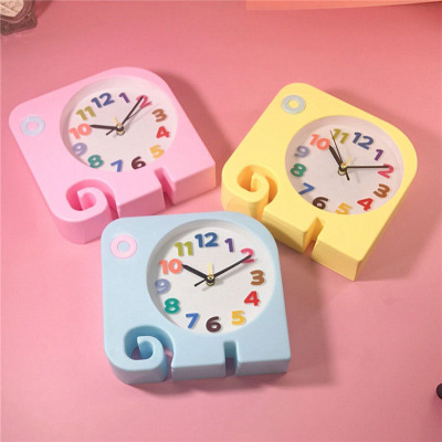 Factory Direct Sales Cartoon Color Elephant Alarm Clock Student Dormitory Desktop Alarm Clock