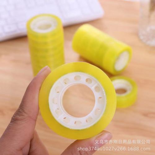 Wholesale Office Transparent Stationery Adhesive Tape High Viscosity Small Student Tape Small Package Hand Tear Transparent Tape