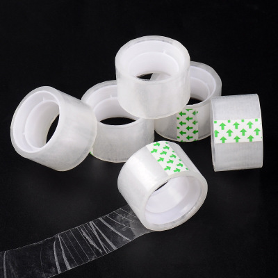 Factory in Stock Wholesale Ultra Transparent Office Stationery Adhesive Tape Small Size Width 24mm Length 9M Sealing Tape Quantity Discounts
