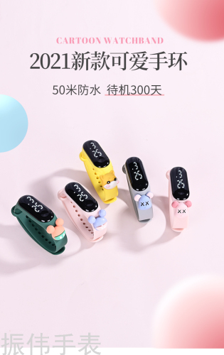 cartoon watch cartoon watch led sports waterproof touch screen control silicone jelly bracelet doll electronic watch