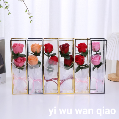 Qixi Teacher Christmas Valentine's Day Decoration Craft Simulation Soap Rose Cross-Border E-Commerce Wedding Gift Box