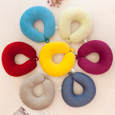 Pp Cotton U-Shaped Neck Pillow Plush Toy Car Neck Automotive Headrest Promotional Gifts Customized Logo Cervical Pillow