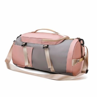 2021 New Contrast Color Nylon Cloth Gym Bag Short-Distance Luggage Bag Multifunctional Travel Bag Fashion Sports Backpack