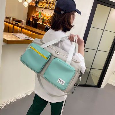 New Fashion Color Matching Travel Bag Large Capacity Gym Bag Yoga Bag Shoulder Bag Crossbody Handbag Travel Bag
