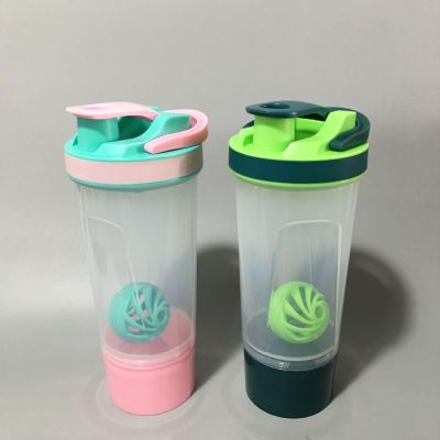 Factory in Stock Supply New Product Plastic Rocking Cup Protein Powder Shake Cup Double Layer Shake Protein Powder Cup