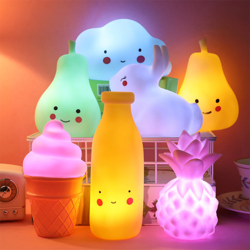 cartoon creative vinyl small night lamp luminous doll bedroom decoration creative night market luminous toy stall gifts