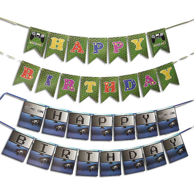 Fortnite Fortnite Game Machine Banner Chicken Birthday Pulling Banner Gamepad Paper Bunting Customization