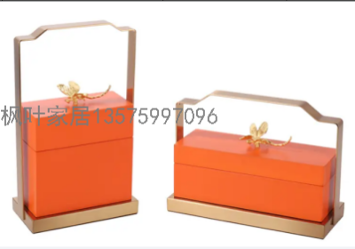 Wooden Gift Box with Handle Jewelry Box Home Soft Outfit Model Room Decoration New Chinese Style Gift Storage Box