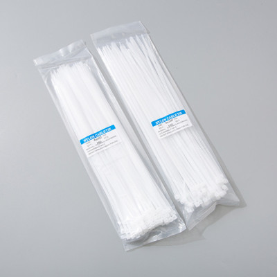 15.25 Nylon Cable Ties-100 Pieces/Bag Self-Locking Nylon Zipper Cable Ties, Color: Transparent/White