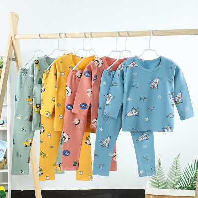 2020 New Children's Lycra Suit Baby Underwear Autumn Pajamas Boys and Girls Lycra Autumn Clothes Long Pants Home Wear