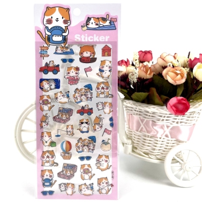 Korean Style Crystal Glue Transparent Stickers Cartoon Animal Epoxy Sticker Dinosaur Panda Unicorn Cat Epoxy Stickers
