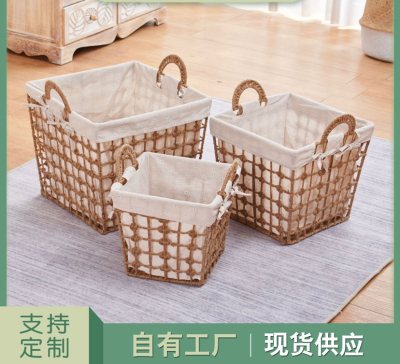 Large Storage Basket Household Laundry Basket Toys Storage Basket Dirty Clothes Basket Pastoral Rattan Simple Dirty Clothes Basket