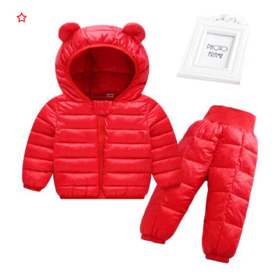 New Children's Cotton Wear Set Winter Toddler Boy Girl Baby Lightweight down Jacket Two-Piece Set