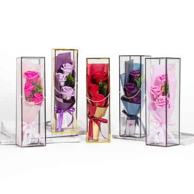 Qixi Valentine's Day Teacher's Day Christmas Festival Simulation Bar Soap Rose Flower Box Decoration Craft Ornaments