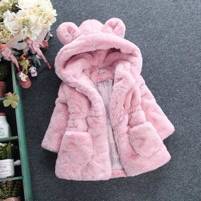 Foreign Trade Supply Autumn and Winter Children's Padded Cotton Jacket Coat Baby Girl Imitation Fur Furry Sweater Children's Clothing One Piece Dropshipping