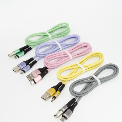 Mobile Phone Data Cable 1 M for Android Type-C Apple Universal 2A Cable Liquid Silicone TPE