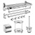 Bathroom Stainless Steel Towel Rack Bathroom Hardware Pendant Six-Piece Set Bath Towel Rack