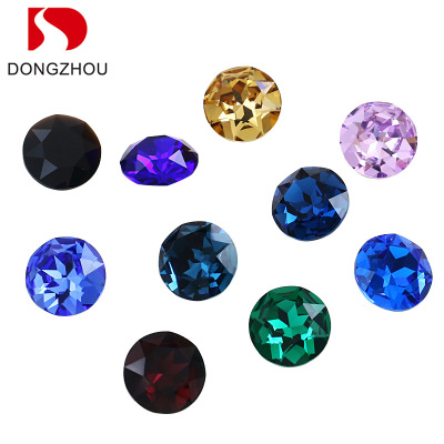 Dongzhou Crystal DIY Accessories roundGraptopetalumParaguayenseSilverPlatedPointedBottomGlass Drill Manicures Decoration
