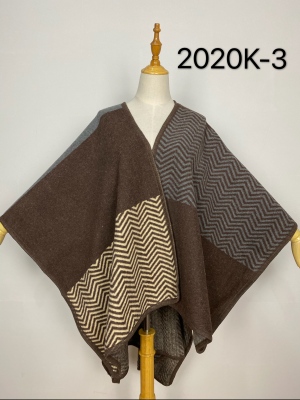 Plaid Stitching Jacquard Knitted Shawl 2021 New Winter Thick Shawl
