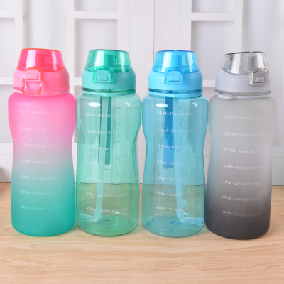 Portable Sling Creative Children Student Straw Cup with Lid Gradient Color Car Sports Bottle Various Styles