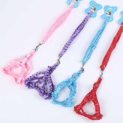 AIRSUN Pet Products in Stock New Pet Traction Small Dog Lace Lace Band Chest Back Cute Dog Traction Wholesale