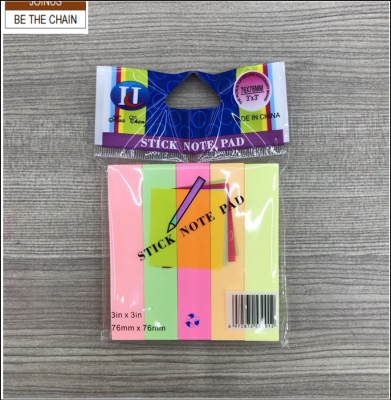 3X3 Fluorescene 5 Colors mixed 100sheets Sticky notes Memo pad writing Tablets Note Pad AF-3647-6