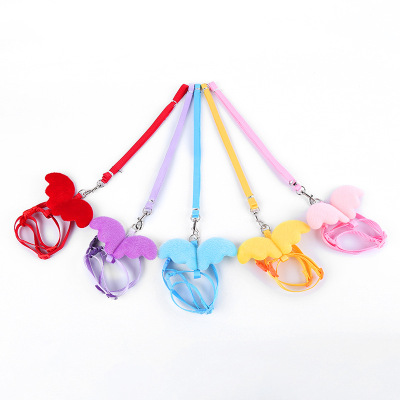 Cute Little Angel Pet Hand Holding Rope Durable Nylon Dog Traction Belt Chest Strap Pet Products Factory Wholesale