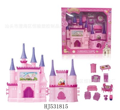 Children Play House Simulation Light Music Mini Castle Toy Villa Set Toy Girl Toy