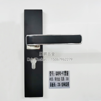 New Design Zinc Alloy Luxury Wooden Safety Mortice Door Lock Modern Black Door Handle and Lock